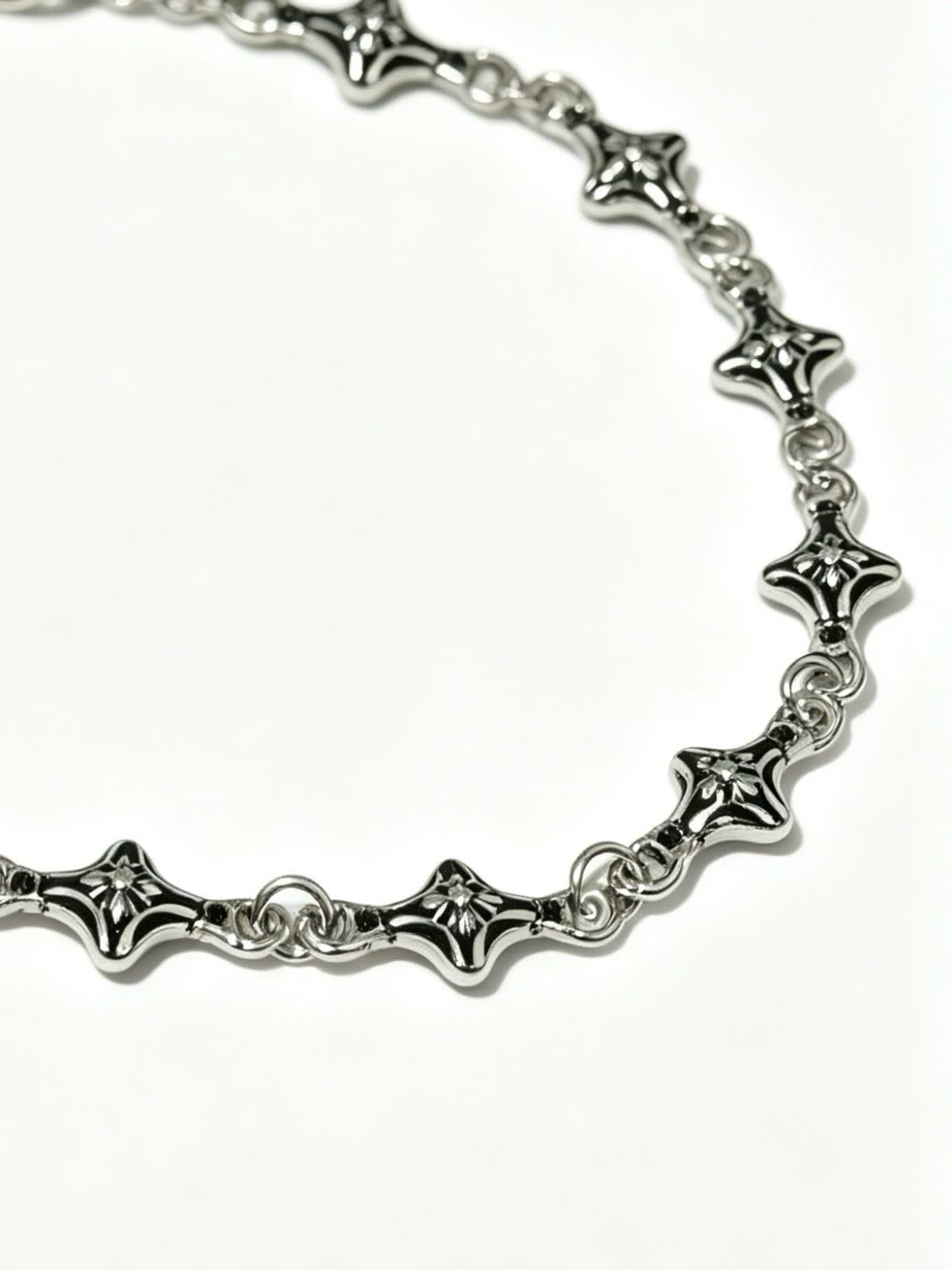 Chrome Hearts Sterling Silver Star Charm Bracelet